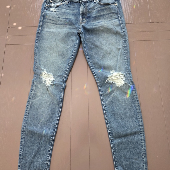 MOTHER The Looker Distressed Skinny Jeans in Songs Of The Cowboys - Picture 2 of 7